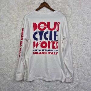Deus Ex Machina Mens XL Chain Gang Long Sleeve Graphic Tee‎ White DMA61833A